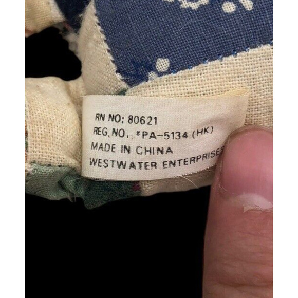 Quilted Bunny Rabbit Mini Westwater Patchwork Scrap Quilt Pcs Cottagecore Vtg 8" - Picture 10 of 10